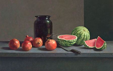 Hoofdafbeelding Watermeloen en granaatappels