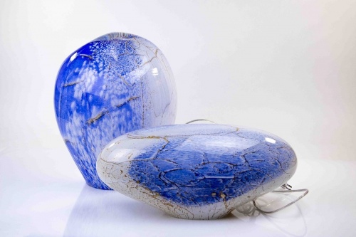 Glazen Lampen Blue Marble