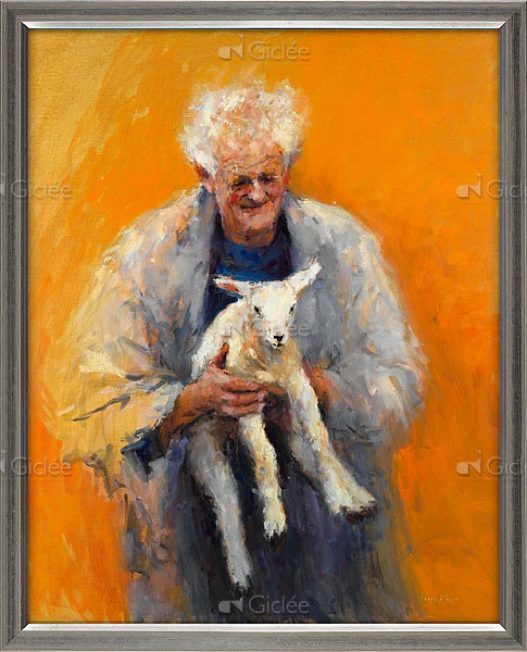 Oude man met lam