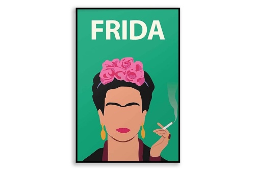 Frida Kahlo smoking art print