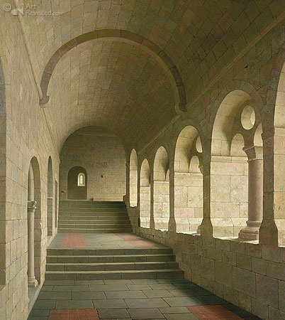 Hoofdafbeelding Kloostergang van de Abdij van Le Thoronet, F 55 x 61cm