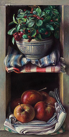 Hoofdafbeelding Kastje met sneeuwbes en appels